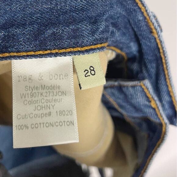 Rag & Bone Womens 28 Cut Off Denim Jean Shorts in Johny Wash Ripped Cotton - Picture 9 of 10